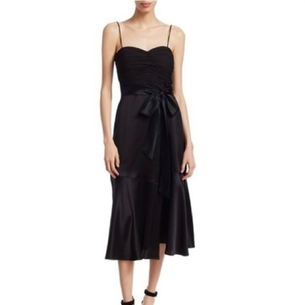 Cinq à Sept Vienna Bow Silk Dress in Black Size 0